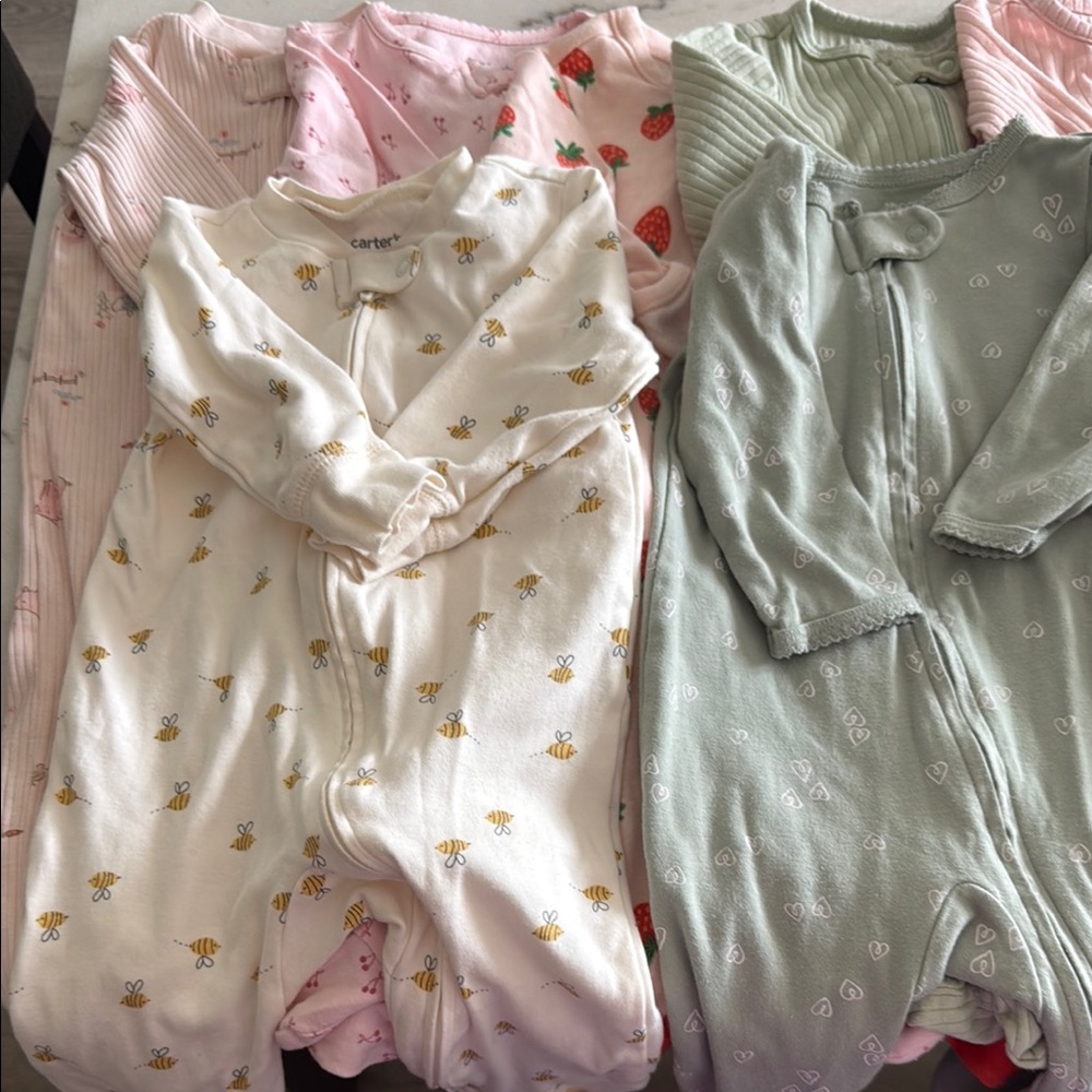 Carter's Pink and White Pajama Sets Cozy Sleepwear